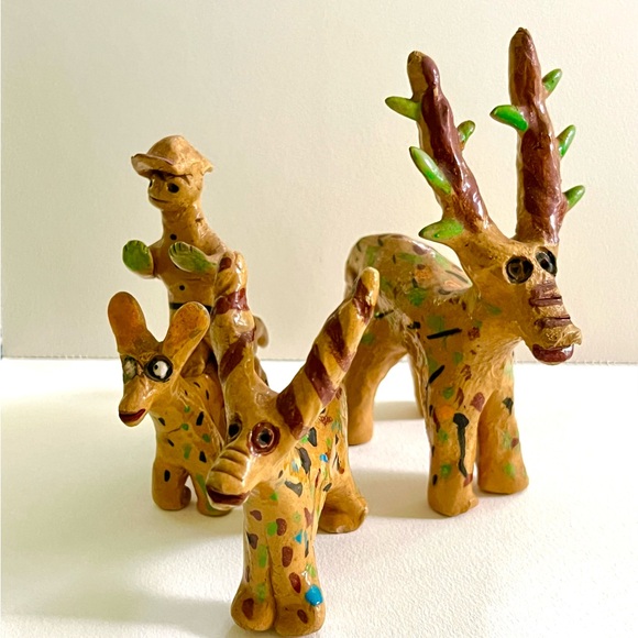 Vintage Mexican, rustic miniature figures, small clay animals, Chiapas 1960’s - Picture 2 of 12